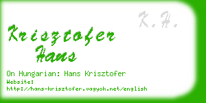 krisztofer hans business card